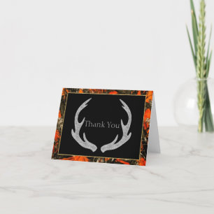 Camouflage Antlers Folded Thank You Card
