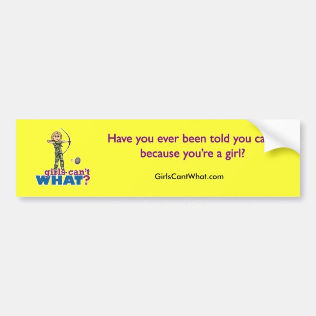 Camouflage Archery Girl - Blonde Bumper Sticker (Front)