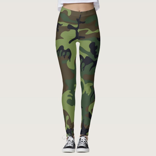 Camouflage Army Military Camo Leggings (Front)