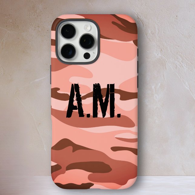 Camouflage Army Monogram iPhone Case-Orange-Brown Case (Camouflage Army Monogram iPhone Case-Beige-Brown Case-Mate iPhone Case)