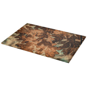 camouflage Autumn Leaves Orange Fall Foliage Cutting Board