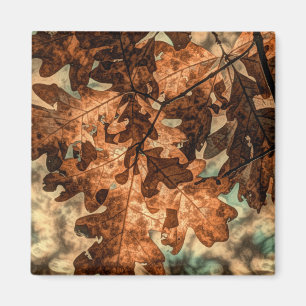 camouflage Autumn Leaves Orange Fall Foliage Magnet