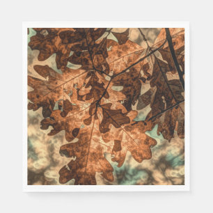 camouflage Autumn Leaves Orange Fall Foliage Napkin
