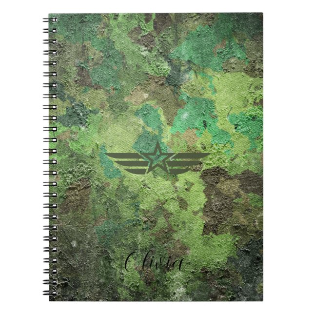 Camouflage Aviation Emblem Notebook – Military (Front)