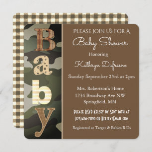 Camouflage Baby Shower Invitation