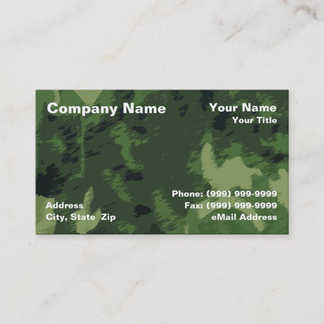 Camouflage Background Business Card (Front)