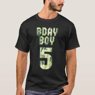 Camouflage Bday Boy 5Y Military Little Officer 5th T-Shirt