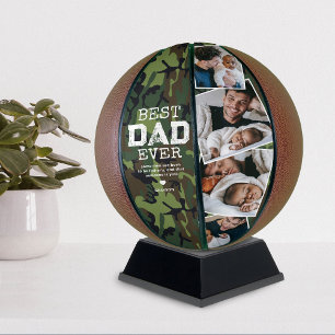 Camouflage “Best Dad Ever” Military Photo Basketball