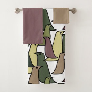 Camouflage Birds Bath Towel Set