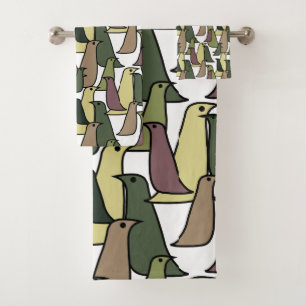 Camouflage Birds Bath Towel Set