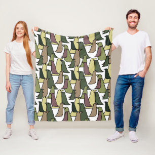Camouflage Birds Fleece Blanket
