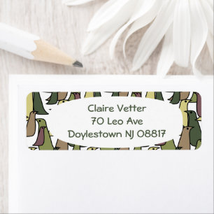 Camouflage Birds  Return Address Label