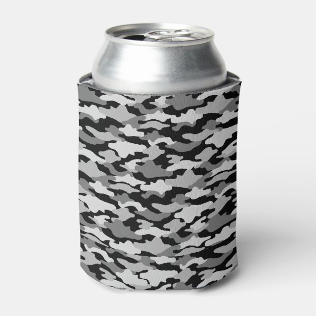 CAMOUFLAGE (BLACK) CAN COOLER (Can Front)