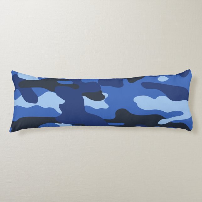 Camouflage Blue Camo Army Pattern Body Cushion (Front)