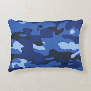 Camouflage Blue Camo Army Pattern Decorative Cushion