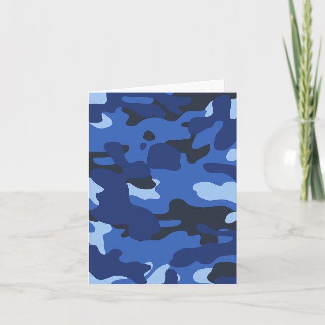 Camouflage Blue Camo Pattern Card (Front)