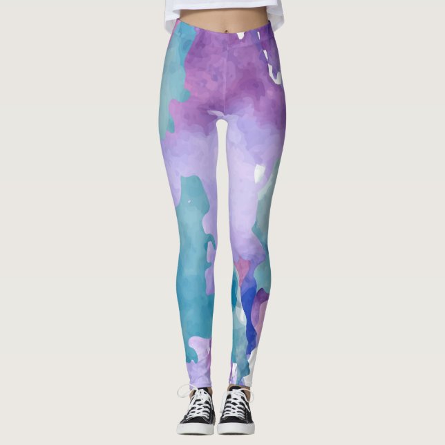 Camouflage Blue Leggings (Front)