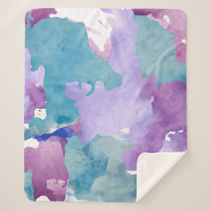 Camouflage Blue Sherpa Blanket