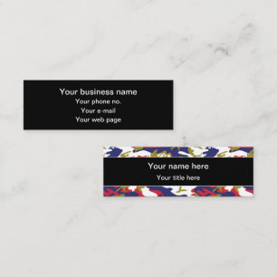 Camouflage, Blue White Red Gold, Military, Army Mini Business Card