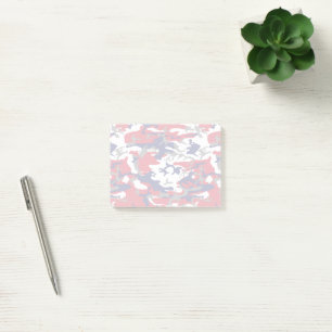 Camouflage, Blue White Red Grey, Military, Army Post-it Notes