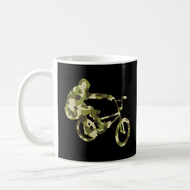 Camouflage BMX Racing BMX Biker Racer  Coffee Mug (Left)