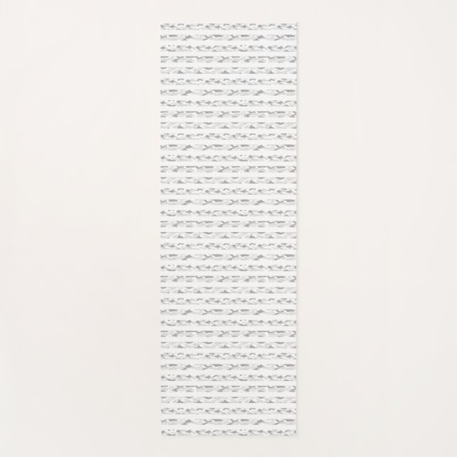 Camouflage × Border (White) Yoga Mat (Front)