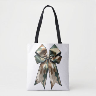 Camouflage Bow Design - Stylish Military-Inspired  Tote Bag