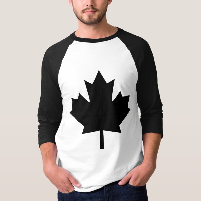Camouflage Camo Black Maple Leaf T-Shirt (Front)