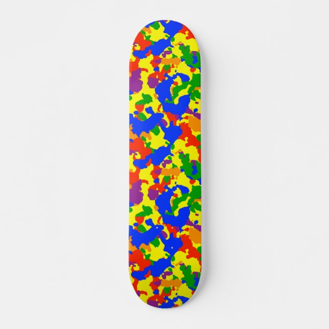 Camouflage Camo Fun Rainbow Skateboard (Front)