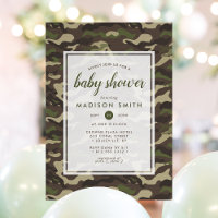 Camouflage Camo Green Boy Baby Shower