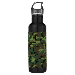 Camouflage Camo Green Brown Pattern 710 Ml Water Bottle