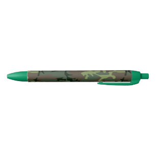 Camouflage Camo Green Brown Pattern Black Ink Pen