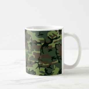 Camouflage Camo Green Brown Pattern Coffee Mug