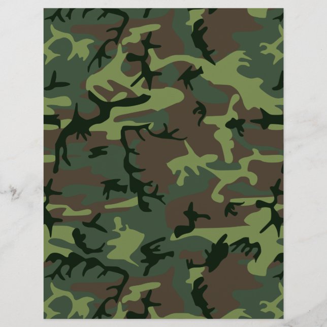 Camouflage Camo Green Brown Pattern Flyer (Back)