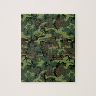 Camouflage Camo Green Brown Pattern Jigsaw Puzzle