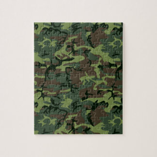 Camouflage Camo Green Brown Pattern Jigsaw Puzzle