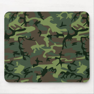 Camouflage Camo Green Brown Pattern Mouse Pad