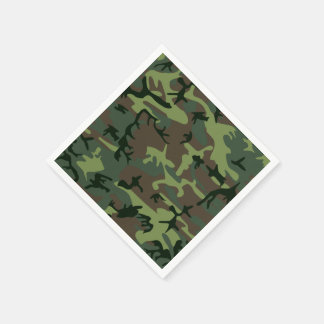 Camouflage Camo Green Brown Pattern Napkin