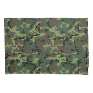 Camouflage Camo Green Brown Pattern Pillowcase