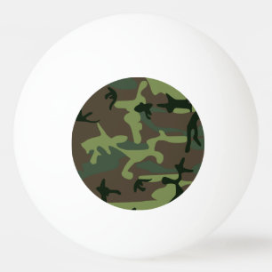 Camouflage Camo Green Brown Pattern Ping Pong Ball