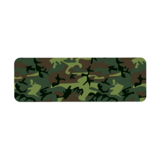 Camouflage Camo Green Brown Pattern Return Address Label