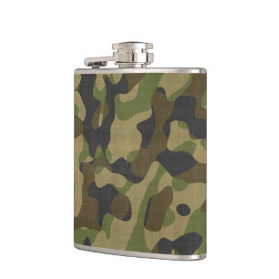 Camouflage, Camo, Military, Hunters Pattern Hip Flask