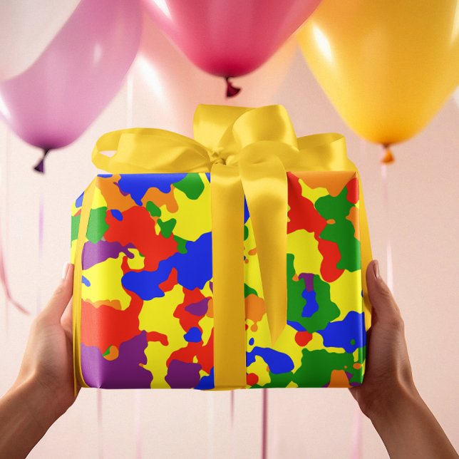Camouflage Camo Rainbow Colourful Wrapping Paper (Creator Uploaded)