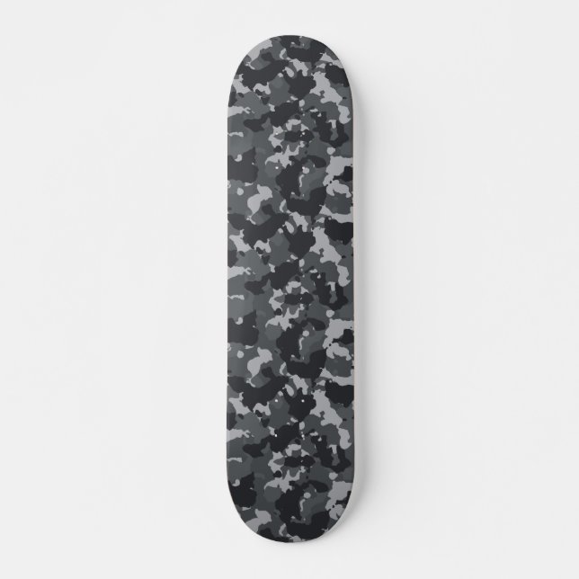 Camouflage Camo Urban Black grey Skateboard (Front)