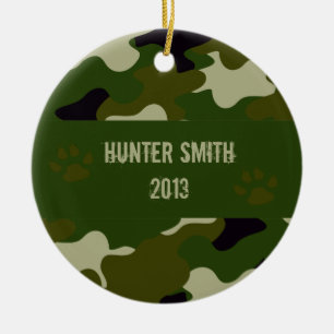 Camouflage Ceramic Ornament