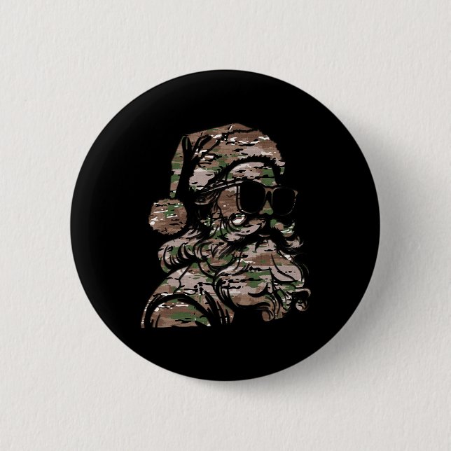 Camouflage Christmas Sungles Silhouette Multi Camo 6 Cm Round Badge (Front)