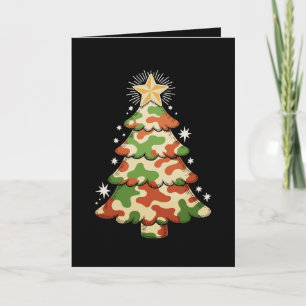 Camouflage Christmas Tree Camo Military Xmas Snow Card