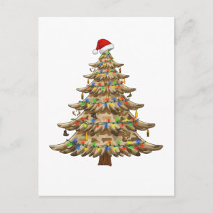 Camouflage Christmas Tree Veteran Military Funny Holiday Postcard