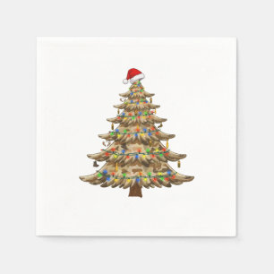Camouflage Christmas Tree Veteran Military Funny Napkin