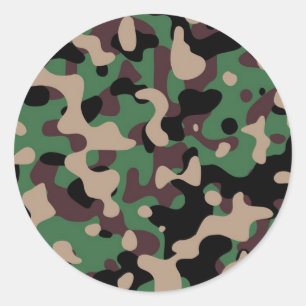 Camouflage Classic Round Sticker